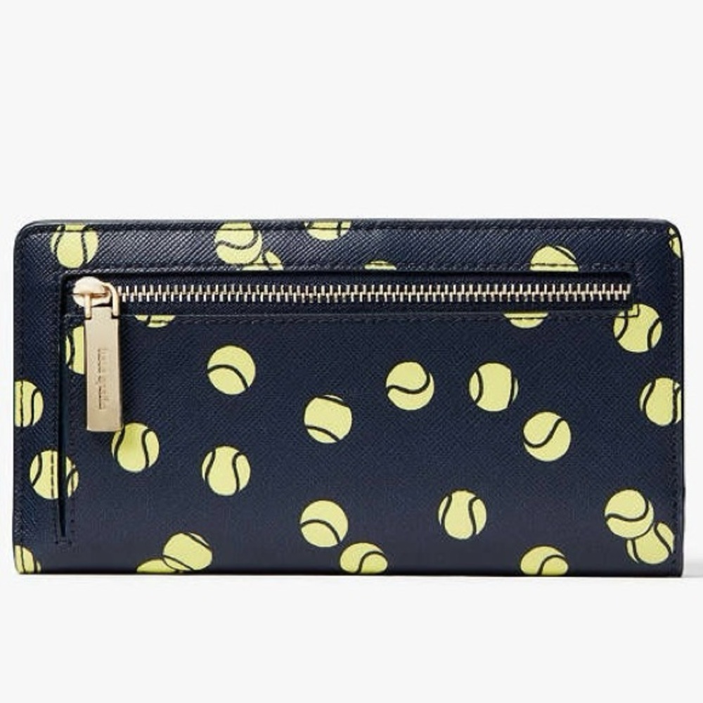 Kate Spade Tennis Wallet NWT Large Slim Bifold Wallet New Tennis Toss 🎾👟🏸 - Picture 2 of 6